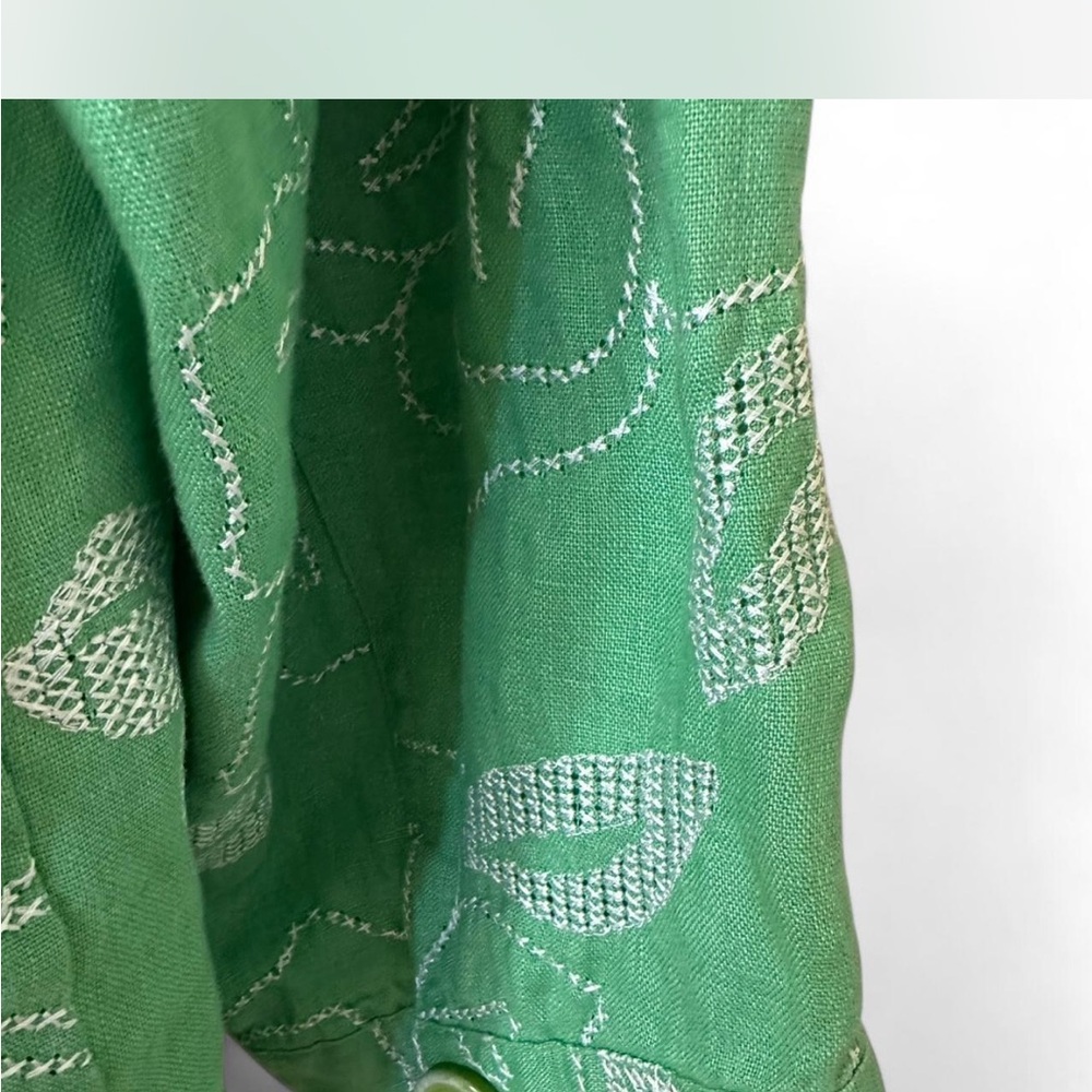 JM Collection Mint Green Linen Jacket - Picture 7 of 8